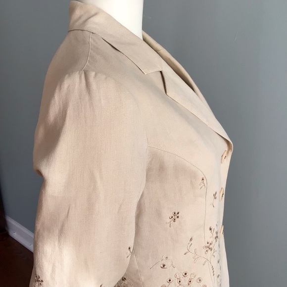 Carole Little Beige Linen Jacket - Picture 6 of 10